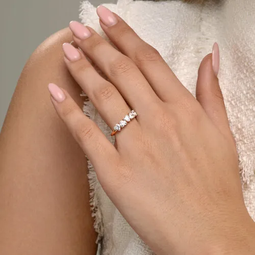 Inel din aur roșu cu Cubic Zirconia Incolor