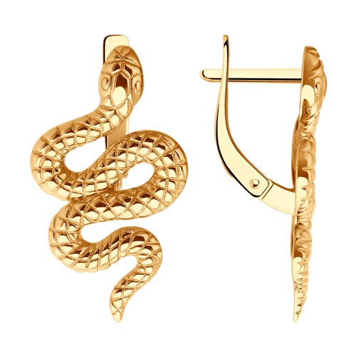 Серьги из красного золота без камней