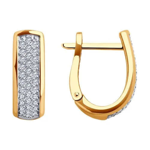 Cercei din aur roșu cu Cubic Zirconia Incolor