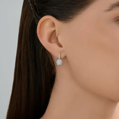 Cercei din argint cu Cubic Zirconia Incolor