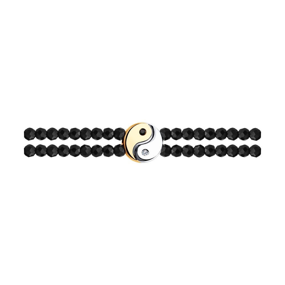 Brățară din aur roșu cu pietre Diamant, Diamant negru și Spinel natural