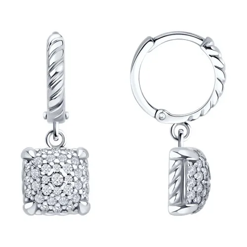 Cercei Creole din argint cu Cubic Zirconia Incolor