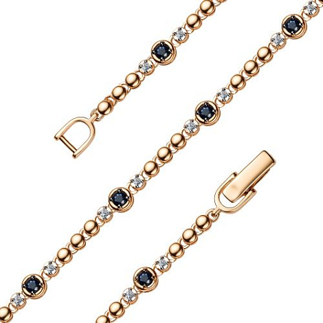 Brățară din aur roșu cu pietre Diamant, Safir