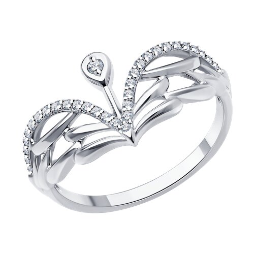 Кольцо из белого золота с камнями Бриллиант