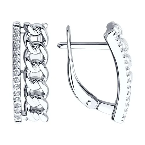 Cercei din argint cu Cubic Zirconia Incolor