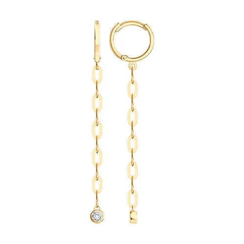 Cercei Creole din aur roșu cu Cubic Zirconia Incolor