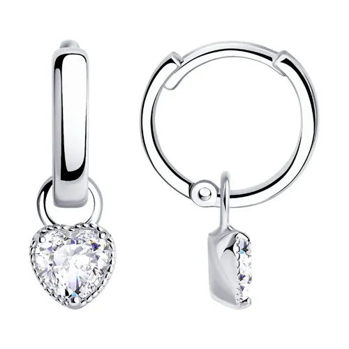 Cercei Creole din argint cu Cubic Zirconia Incolor