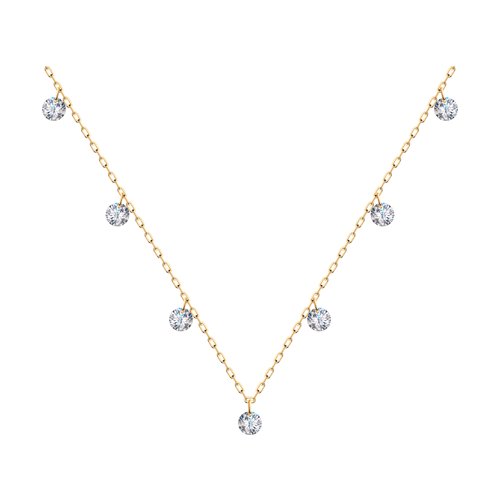 Colier din aur roșu cu pietre Cubic Zirconia Incolor