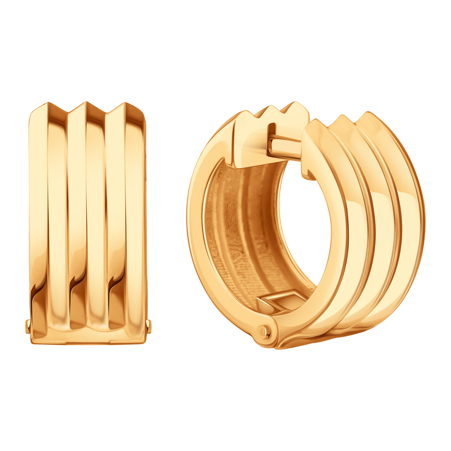 Cercei Creole din aur roșu fără pietre