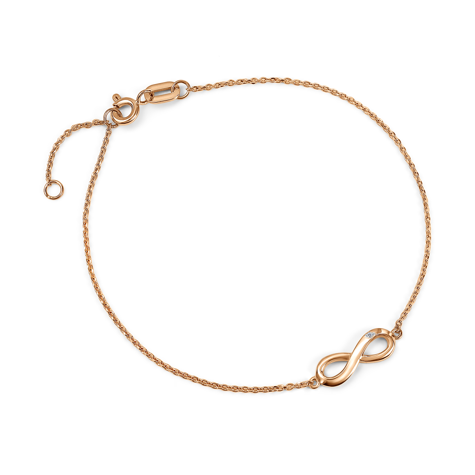 Браслет из красного золота с камнями Бриллиант