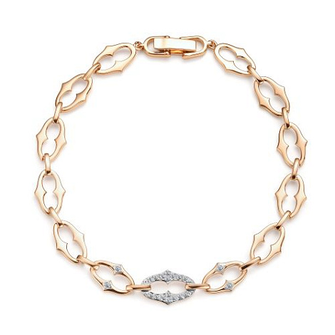 Браслет из красного золота с камнями Бриллиант