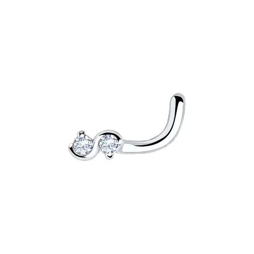 Piercing din argint cu Cubic Zirconia Incolor