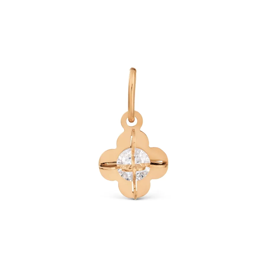Pandantiv din aur roșu cu Cubic Zirconia Incolor