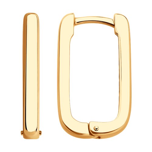 Серьги Конго из красного золота без камней