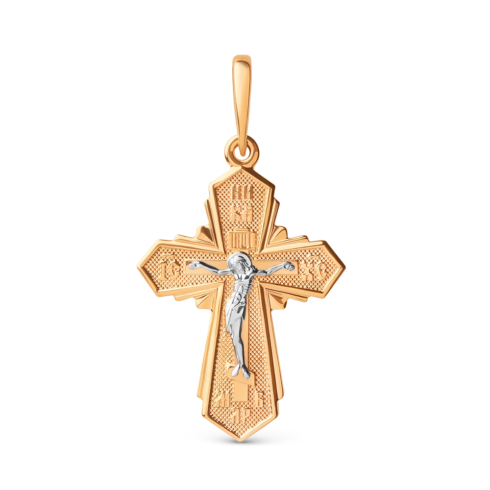 Cruce din aur roșu fără pietre