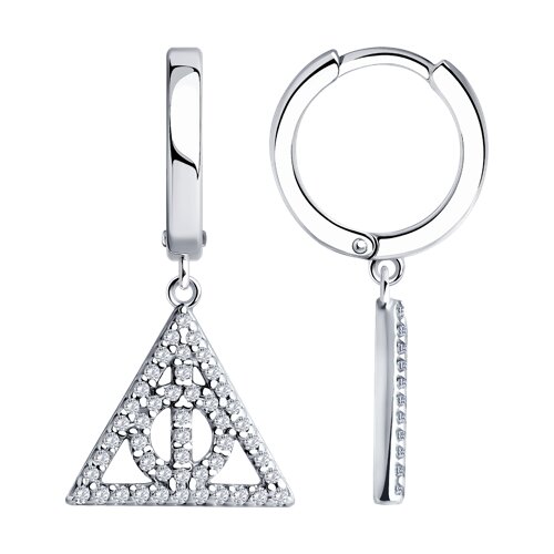 Cercei Creole din argint  cu pietre Cubic Zirconia Incolor