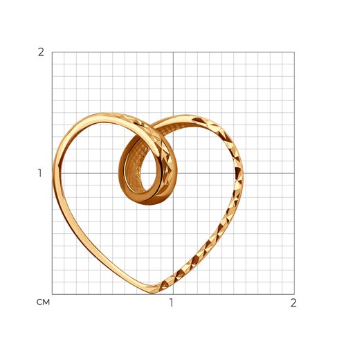 Подвеска из красного золота без камней