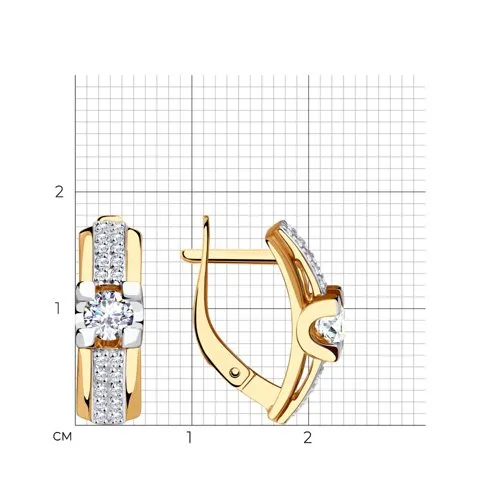 Cercei din aur roșu cu Cubic Zirconia Incolor