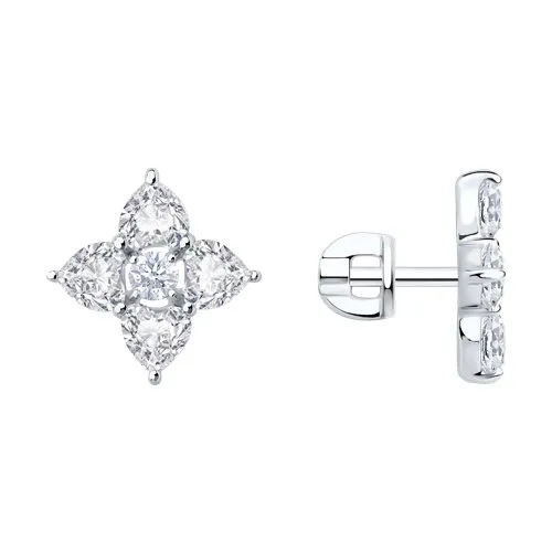 Cercei Pusete din argint cu Cubic Zirconia Incolor