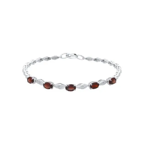 Brățară din argint cu Cubic Zirconia Incolor, Granat