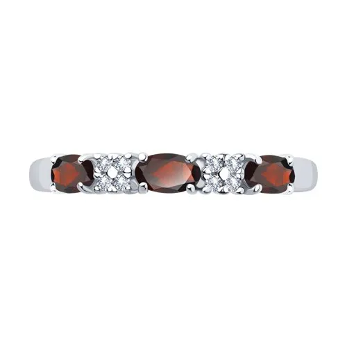 Inel din argint cu Cubic Zirconia Incolor, Granat