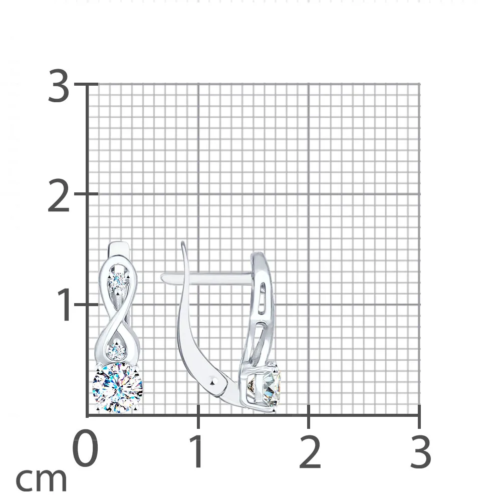 Cercei din aur alb cu Cubic Zirconia Incolor