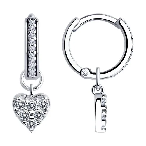 Cercei Creole din argint cu Cubic Zirconia Incolor
