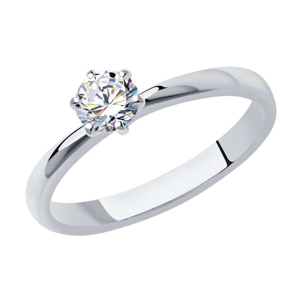 Кольцо из белого золота с камнями Бриллиант