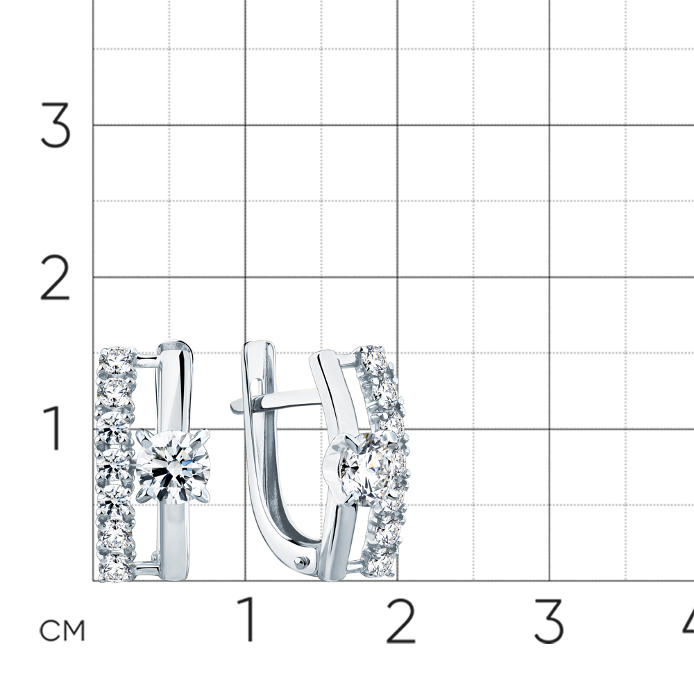 Cercei din aur alb cu Cubic Zirconia Incolor