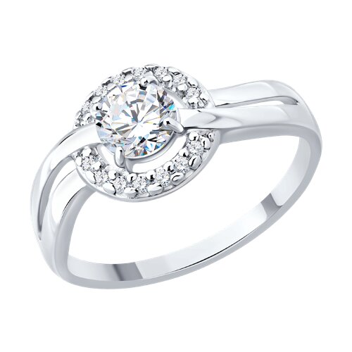 Кольцо из серебра с камнями Фианит