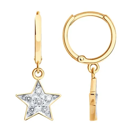 Cercei Creole din aur roșu cu Cubic Zirconia Incolor
