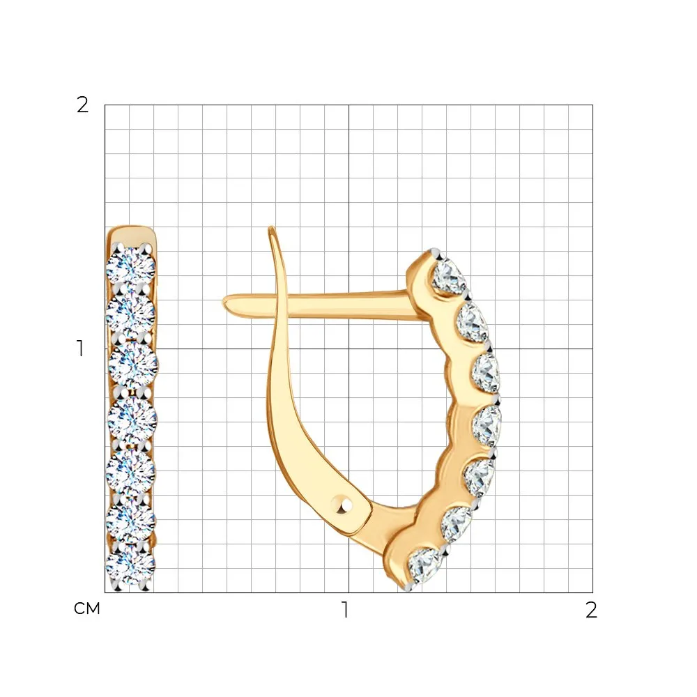 Cercei din aur roșu cu Cubic Zirconia Incolor
