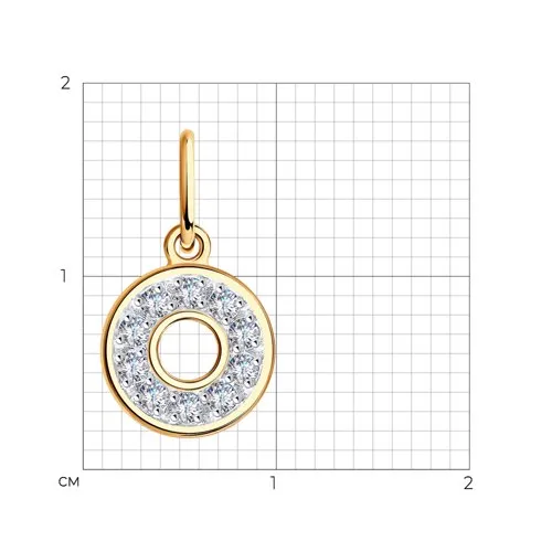 Pandantiv din aur roșu cu Cubic Zirconia Incolor