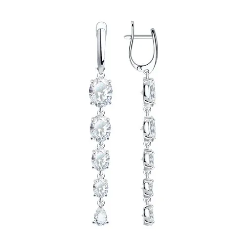 Cercei Suspendați din argint cu Cubic Zirconia Incolor
