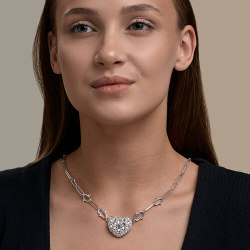 Colier din argint  cu pietre Cubic Zirconia Incolor