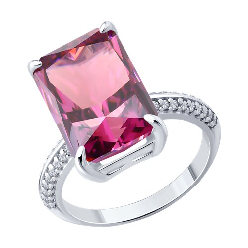 Inel din argint  cu pietre Cubic Zirconia Incolor, Cubic Zirconia Roz