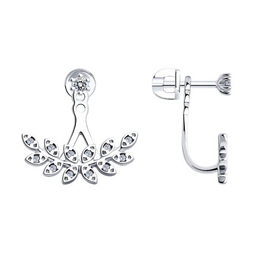 Cercei Pusete din argint  cu pietre Cubic Zirconia Incolor