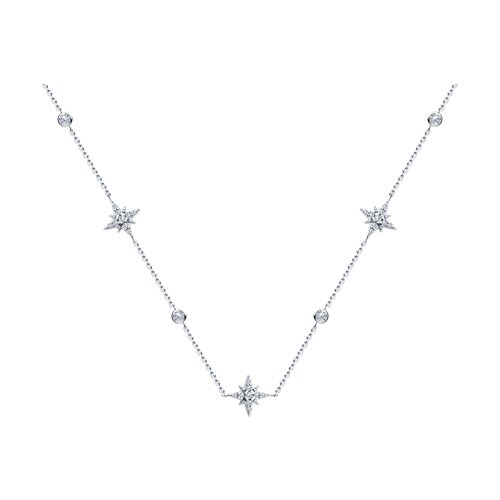 Колье из серебра с камнями Фианит