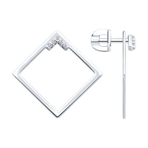 Cercei Pusete din argint  cu pietre Cubic Zirconia Incolor