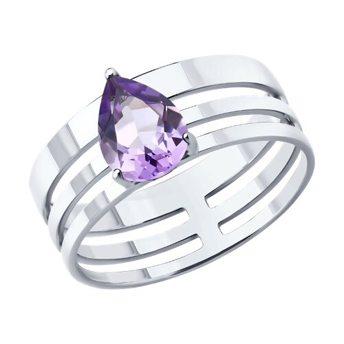 Inel din argint  cu pietre Ametist