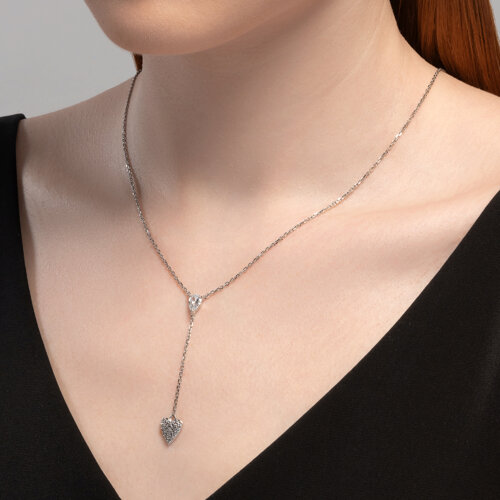 Colier din argint  cu pietre Cubic Zirconia Incolor