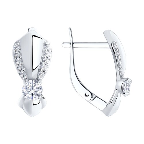 Cercei din argint  cu pietre Cubic Zirconia Incolor