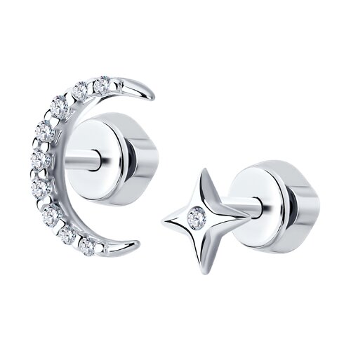 Cercei Pusete din argint  cu pietre Cubic Zirconia Incolor