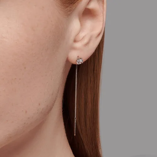 Cercei Lanț din argint cu Cubic Zirconia Incolor