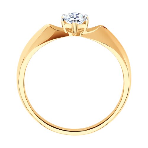 Кольцо из красного золота с камнями Фианит