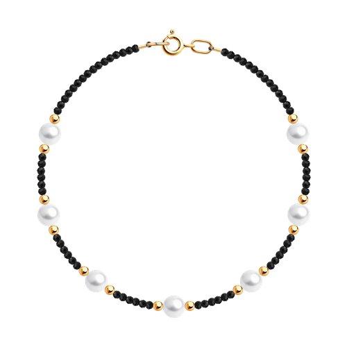 Brățară din aur roșu cu pietre Perla Albă, Spinel natural