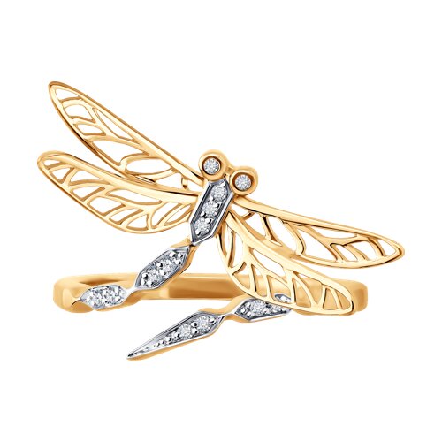 Inel din aur roșu cu pietre Diamant