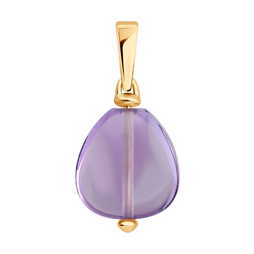 Подвеска из красного золота с камнями Аметист