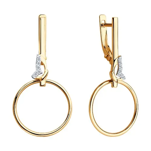 Cercei Suspendați din aur roșu cu Cubic Zirconia Incolor