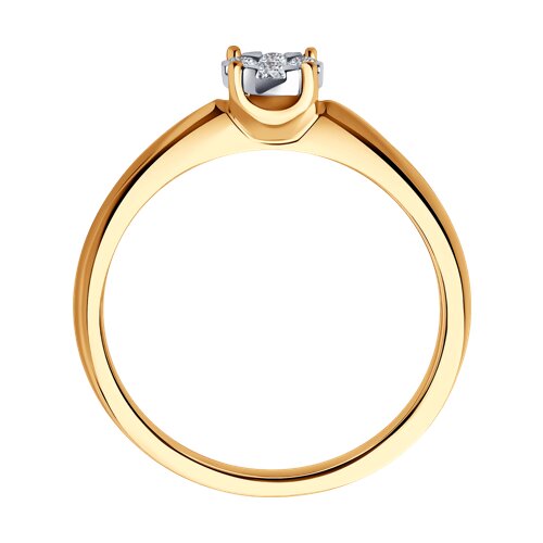 Inel din aur alb și roșu cu pietre Diamant